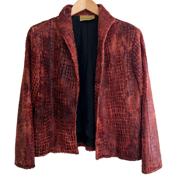 Painted Pony Womens open Blazer BurntOrange Jacket Giraffe Print Sz
XL USA Made - Picture 10 of 14